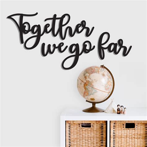 Together We Go Far Script Wood Cutout Classroom Decor Word Etsy