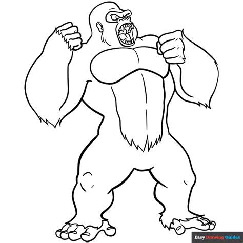 King Kong Coloring Page Easy Drawing Guides