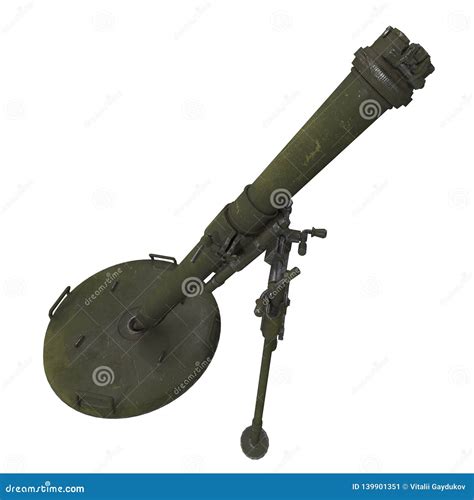 The 120 Mm Mortar Cannon Gun 2b11 On White Background 3d Illustration
