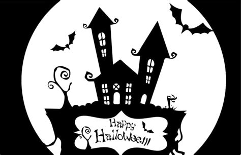 Freevector Halloween Haunted House Stencil Dxf File Download Free Vector