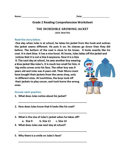 Free Printable Reading Comprehension 2nd Grade 2nd Grade Reading
