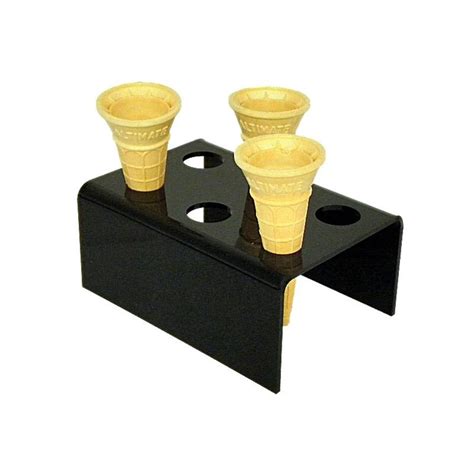 Acrylic Ice Cream Cone Holder Stand With Holes Black Iangeldisplay