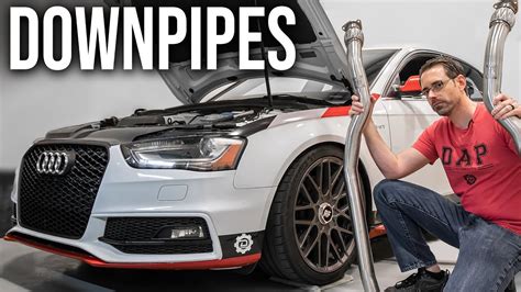 how to install downpipes b8 5 audi s4 youtube