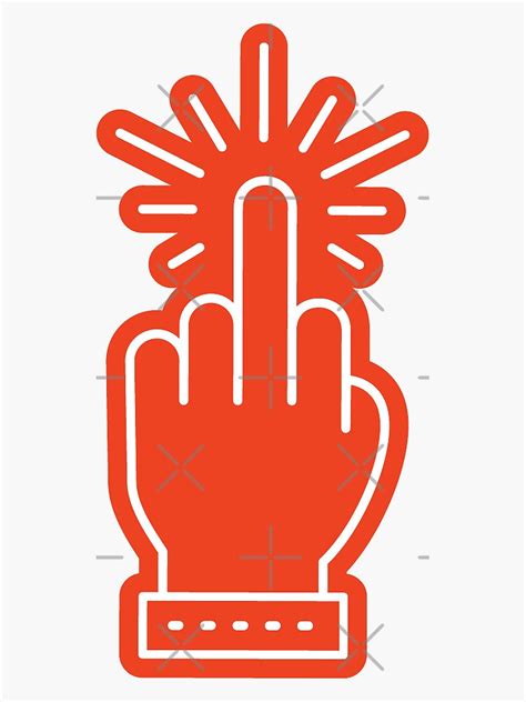 Middle Finger Sticker For Sale By Paperfacestudio Redbubble