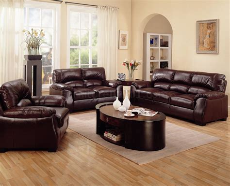 Rich Brown Leather Match Contemporary Living Room Sofa W