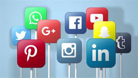 Editorial Animation Social Media Icons On Plastic Signs Stock Footage