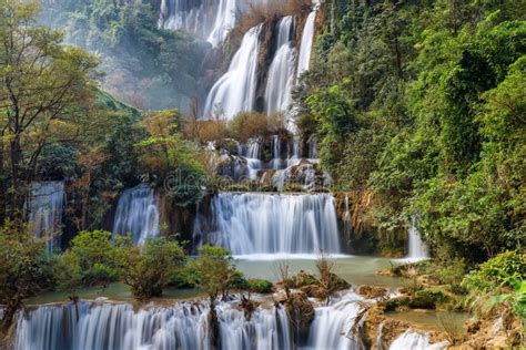 Thi Lo Su Waterfallbeautiful Waterfall In Deep In Rain Foresttak