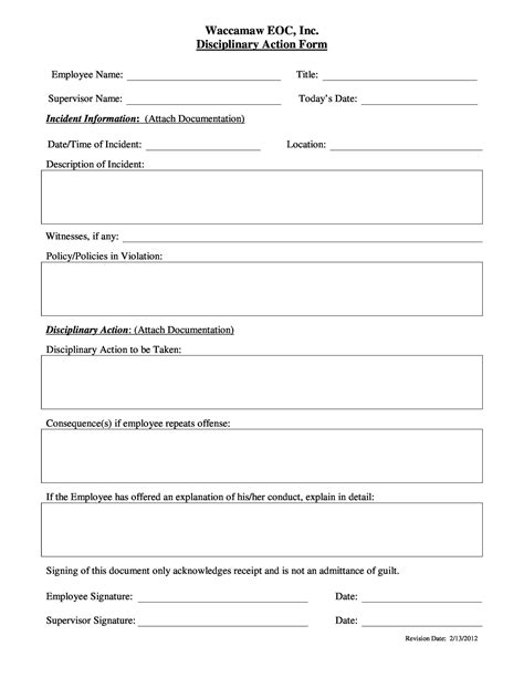 Printable Write Up Forms