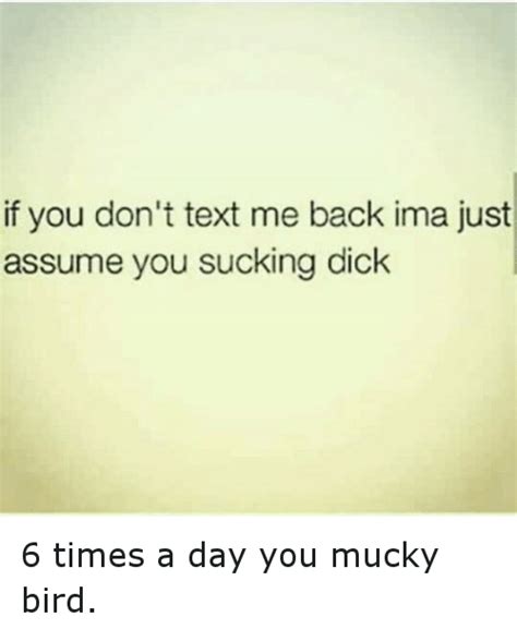 If You Dont Text Me Back Ima Just Assume You Sucking Dick 6 Times A
