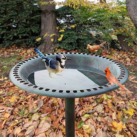 Outdoor Pedestal Bird Bath Stand With Steel Ground Anchors Stylish