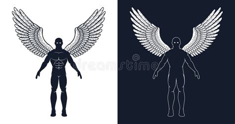 Angel Man Silhouette Stock Illustrations 2182 Angel Man Silhouette