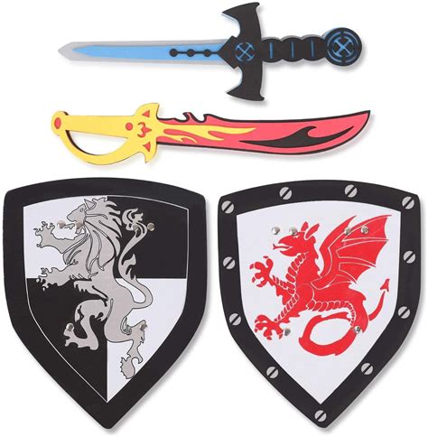 Joyabit Foam Sword And Shield Playset 2 Pack Medieval Combat Ninja