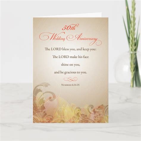 50th Wedding Anniversary Religious Lord Bless And K Card
