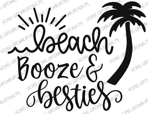 Beaches Booze And Besties SVG PNG Vacation Time Svg Beach Trip Svg