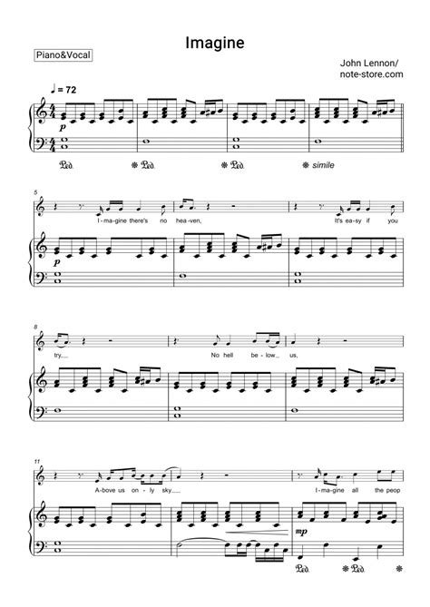 John Lennon Imagine Sheet Music For Piano With Letters Download