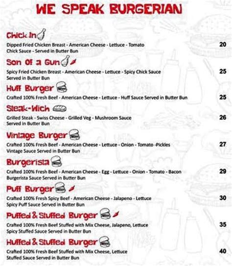 huff and puff burger menu menú para huff and puff burger al nahyan abu dhabi zomato