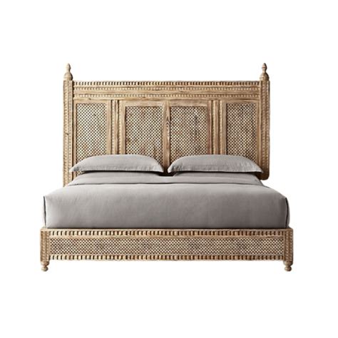 St Remy Fabric And Wood Bed Miradorlife