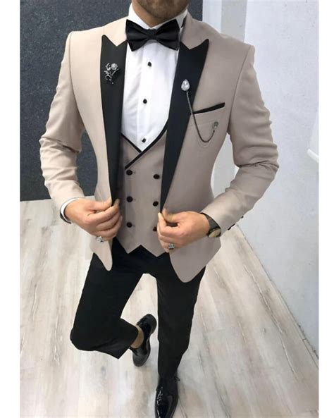 white dinner tuxedos peak lapel mens dress suists jacket 3 pieces cb06 classbydress