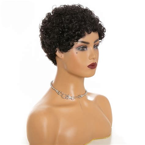 Afro Kinky Curly Wigs Human Hair Wig Short Cut Wig Puffy Etsy