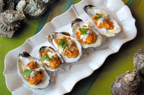 Bbq Oysters With Blue Cheese Dipping Sauce Red Fish Grill Restaurant