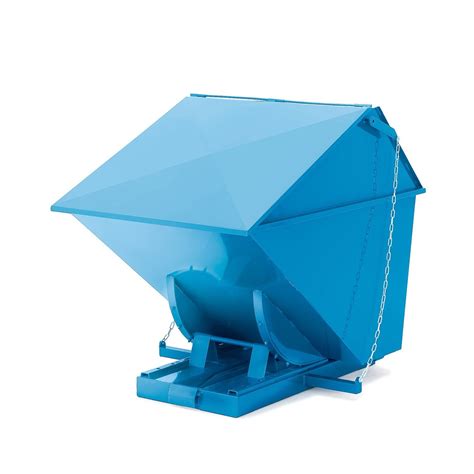 Auto Self Tipping Skip Pile With Lid 900 L Blue Aj Products