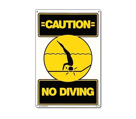 Poolmaster 40344 Caution No Diving Pool Sign Spa Sauna Direct