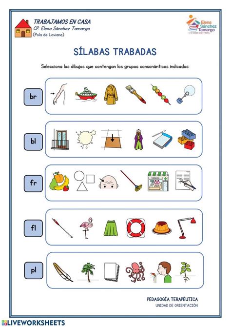 Silabas Trabadas En Espanol Silabas Trabadas Cuaderno De Lectoescritura