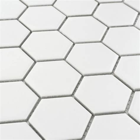 Hexagon Porcelain Mosaic Tile White 2 X 2 Hexagon Mosaic Tile