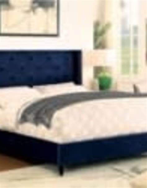 Royal Blue Upholstered Queen Bed Randb Furniture