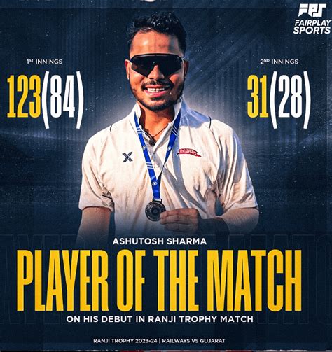 Ashutosh Sharma Wins Man Of The Match With A Sensational Match Against