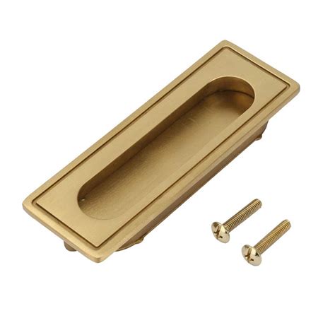 Buy Recessed Handle Brass Cabinet Hardware Flush Pull Recessed