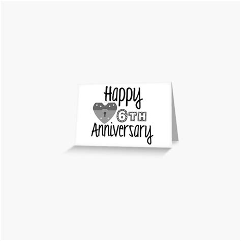 Happy 6th Anniversary Svg Greeting Card For Sale By Justsvgs Redbubble
