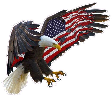 American Eagle American Large Flag Decal 12 Free Shipping