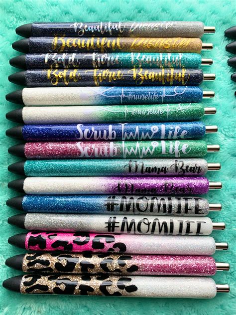 Custom Glitter Pens Inkjoy Gel Pens Pretty Personalized Pens Etsy