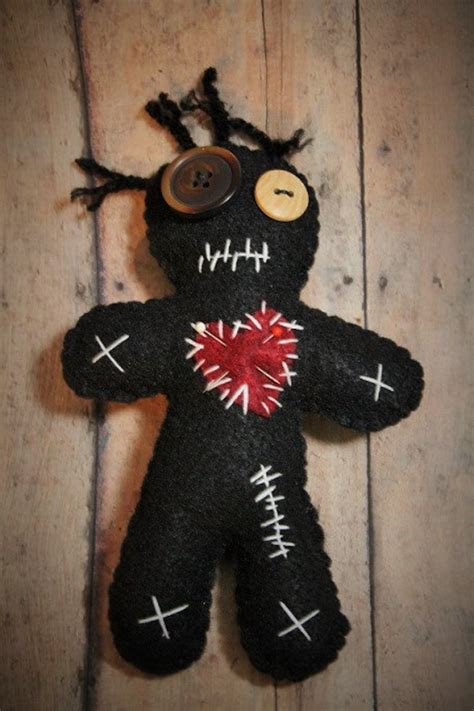 Voo Doo Doll Black Voodoo Doll Voodoo Plush Handmade Felt Etsy Hong Kong