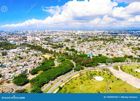 Aerial Drone View Of Santo Domingo City The Capital Of Dominican