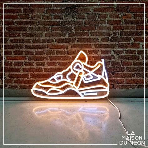 Air Jordan 4 Off White Sneakers Led La Maison Du Neon Néon Led