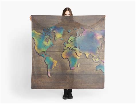 Printed on light chiffon fabric, redbubble's scarves will keep you cool in summer and stylish in winter. "World Map wood #worldmap #map" Scarf by JBJart | Redbubble