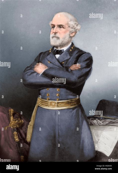 Confederate General Robert E Lee In Blue Uniform Stock Photo Alamy