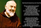 Life Quotes Corner: Most Powerful Healing Prayer by St. Padre Pio