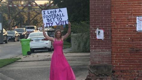 Football Fan Loses Bet To Wife Dons Pink Dress