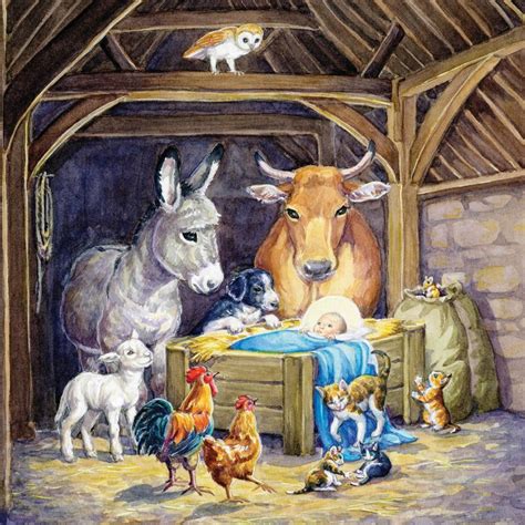 Animals At The Manger Charity Christmas Cards Spana Shop