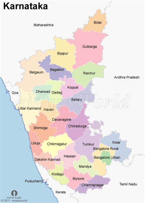 Searchable map and satellite view of karnataka state, india. Karnataka Map | eMapsWorld.com