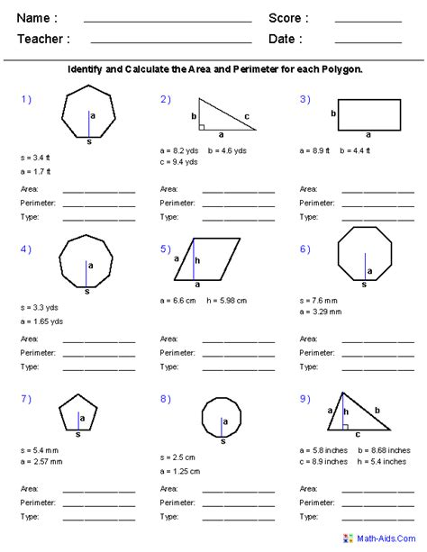 Geometry Worksheet With Answers