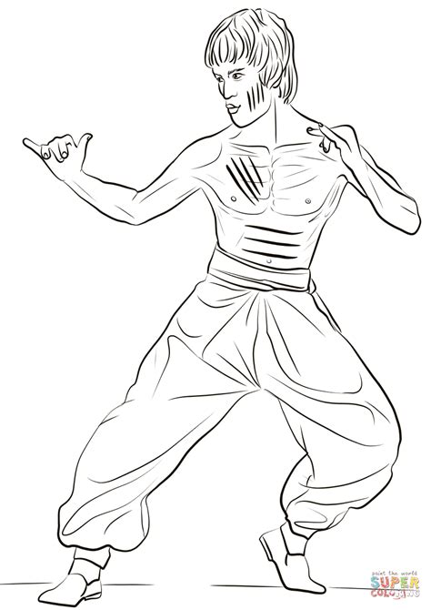 100% free famous people coloring pages. Bruce Lee coloring page | Free Printable Coloring Pages