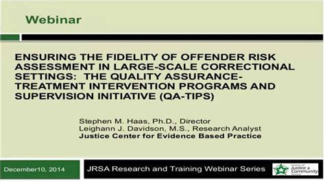 Fidelity Of Offender Risk Assessment Youtube