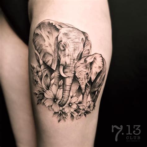 elephant thigh tattoo designs best tattoo ideas