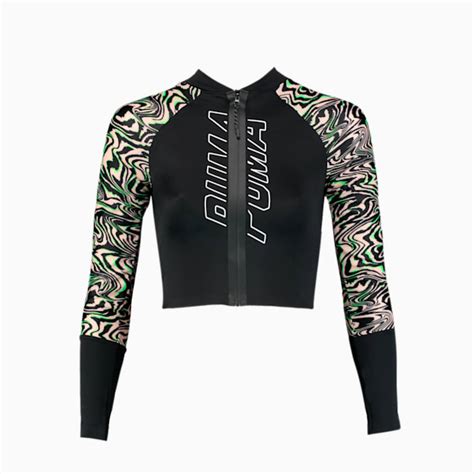 swim women s cropped rash guard puma