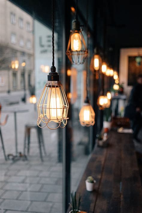 Free Photo Architecture Building Lighting Blur Restaurant Lamp