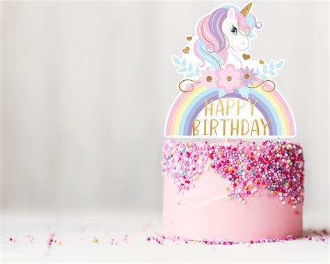 Unicorn Themed Cake Unicorn Themed Birthday Party Unicorn Cake Topper